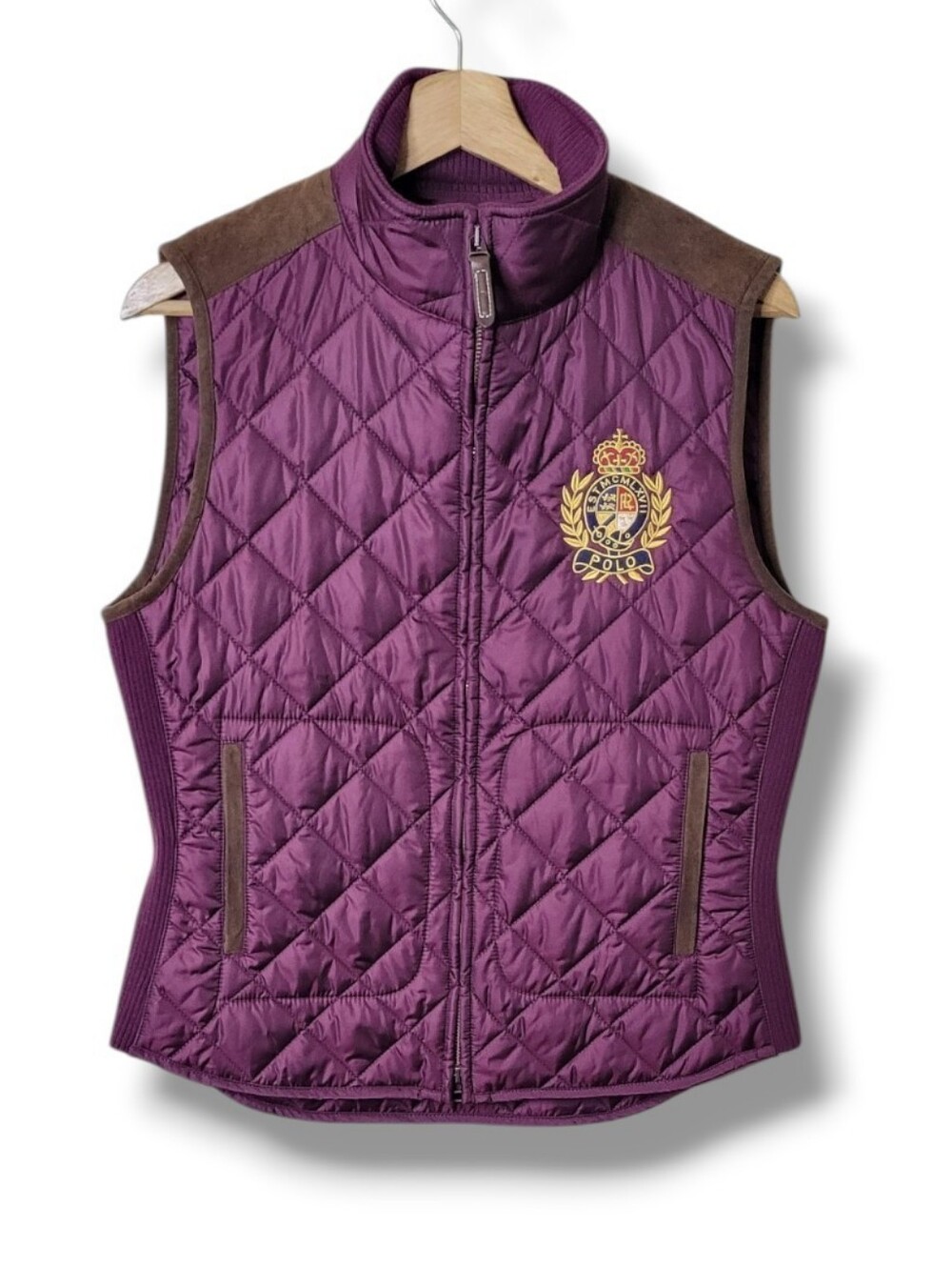 Polo Ralph Lauren Burgundy Quilted Crest Logo Vest